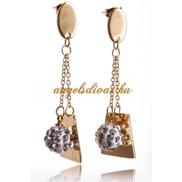 Függő bizsu nemesacél fülbevaló kövekkel