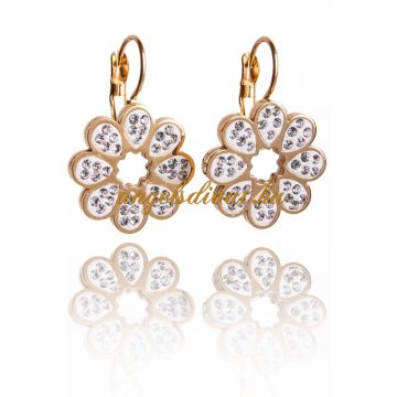 Virág forma pattintós bizsu fülbevaló