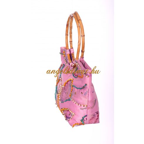 RÓZSASZÍN TÁSKA SZÍNES DÍSZES 