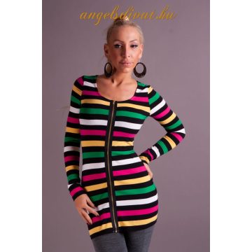 SZÍNES CSÍKOS CIPZÁRAS FELSŐ.