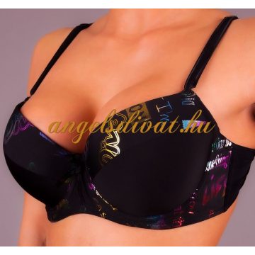 FEKETE SZÍNES MINTÁS MELLTARTÓ