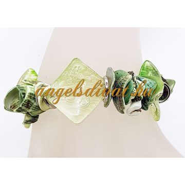 ZÖLD KAGYLÓS KOCKA KÖVES KARKÖTŐ