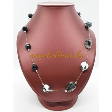 FEKETE FEHÉR BIZSU NYAKLÁNC