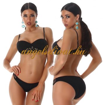 CSIPKE DÍSZES GYÖNGYÖS FEKETE BIKINI
