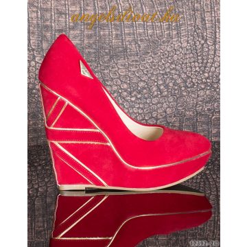 BÁRSONY TELITALPÚ CIPŐ PIROS