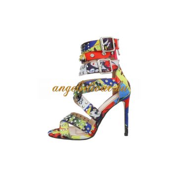 Köves magassarkú szandál