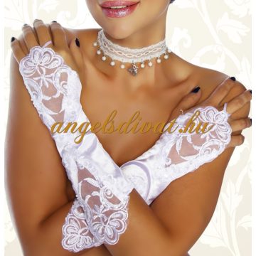 FEHÉR GYÖNGY KESZTYŰ.