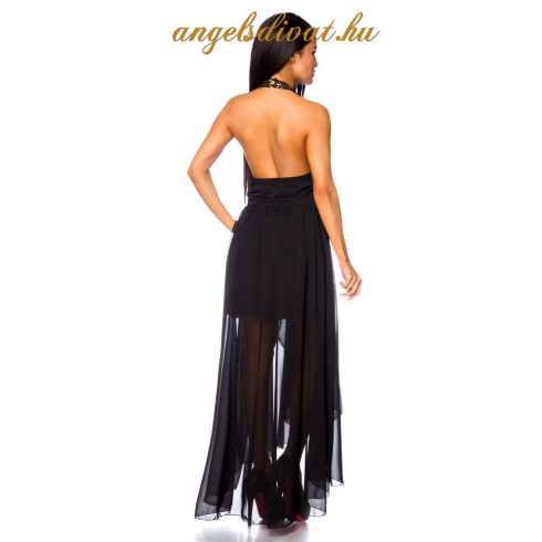 fekete női hosszú ruha