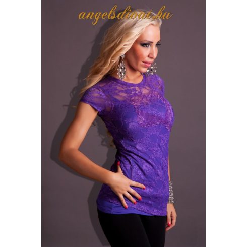 MISSO LILA CSIPKÉS FELSŐ + PÁNTOS FELSŐ