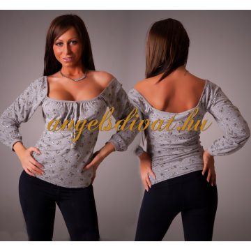 SZÜRKE FELSŐ SÁRGA VIRÁG  MINTÁKKAL