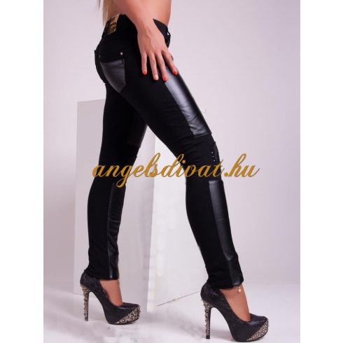 TÉRDÉN CSIPKE BERAKÁSOS NŐI FEKETE NADRÁG