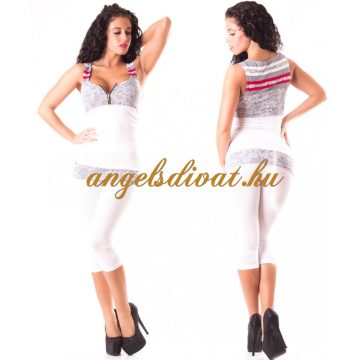 SZÜRKE PIROS FEHÉR CSÍKOS FELSŐ..