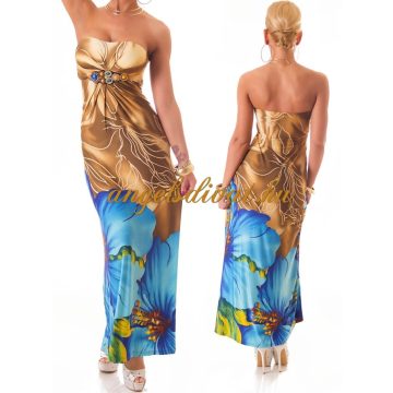 KÖNNYŰ NYÁRI HOSSZÚ NŐI RUHA KÉK SZÜRKE.