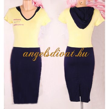 SPORTOS NYÁRI KAPUCNIS SÁRGA KÉK RUHA