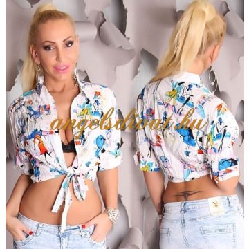 ELÖL MEGKÖTŐS KÉK SZÍNES NŐI FELSŐ 