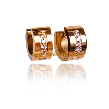 ARANY SZÍNŰ FÜLBEVALÓ CIRKÓNIÁS KÖVES