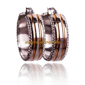 NAGY ARANY SZÍNŰ KARIKA FÜLBEVALÓ CIRKÓNIÁS KÖVEKKEK 