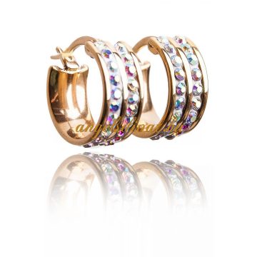 KÉT SOR KÖVES KARIKA BIZSU FÜLBEVALÓ