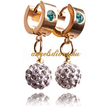 NAGY TÜRKIZ CIRKÓNIS KÖVES BIZSU FÜLBEVALÓ