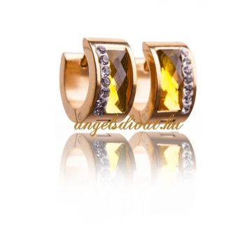 SÁRGA NAGY KÖVES BIZSU FÜLBEVALÓ 