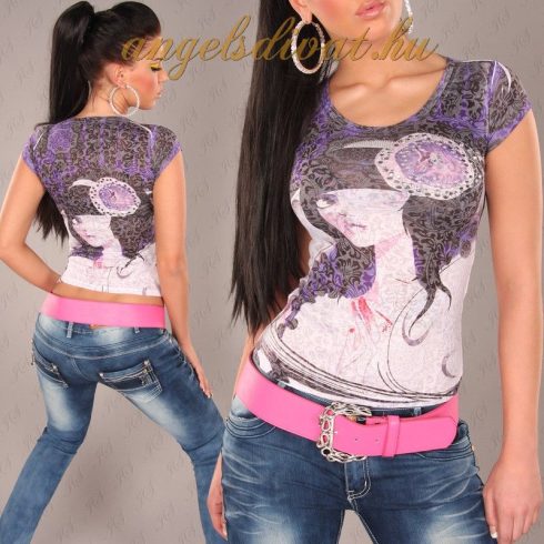 NŐI FEJES LILA FEKETE FELSŐ