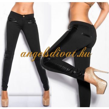 MŰBŐR BERAKÁSOS FEKETE NŐI NADRÁG.