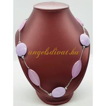 LILA KÖVES NYAKLÁNC EZÜST ZSÍNÓRRAL