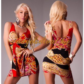 GÖRÖG MINTÁS NAP SZÍNES RÁLAPOZÓS TUNIKA RUHA UJJATLAN