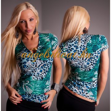KÉK ZÖLD MELL KÖZÖTT KÍGYÓ DISZES NŐI FELSŐ