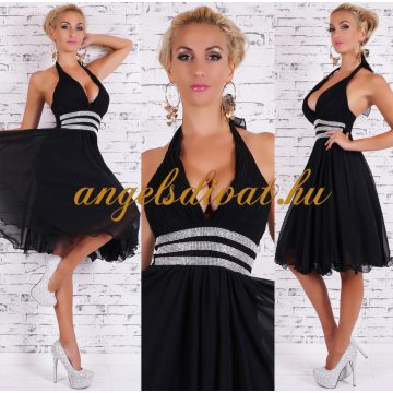 MELL ALATT DÍSZES FEKETE ALKALMI NŐI RUHA