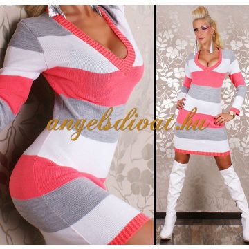 CORAL SZÜRKE FEHÉR CSÍK LONG PULI..