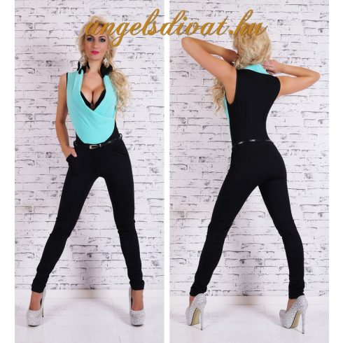 TÜRKIZ MUSZLINOS FEKETE OVERÁL