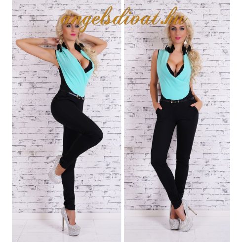 TÜRKIZ MUSZLINOS FEKETE OVERÁL