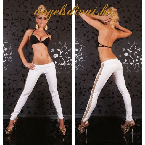 FEHÉR NADRÁG OLDALT ARANY CSÍKKAL