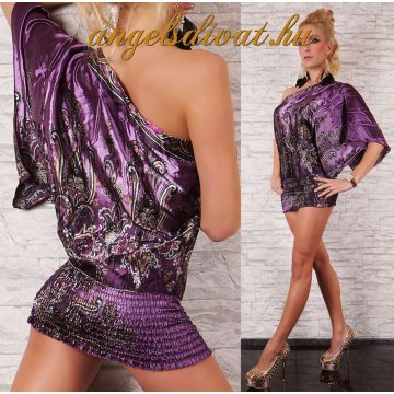 1 VÁLLAS GUMIS FELSŐ LILA MINTÁS.