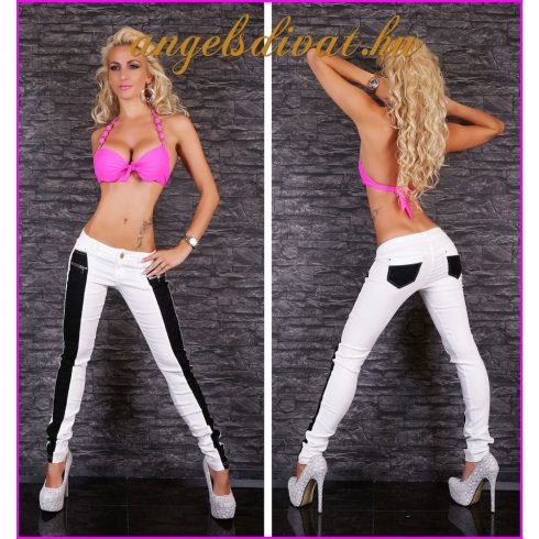 FEHÉR NADRÁG FEKETE CSIPKE BERAKÁSSAL.