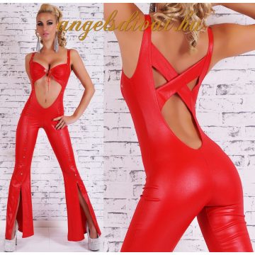 PIROS HOSSZÚ SLICCELT OVERÁL KERESZT PÁNTOS