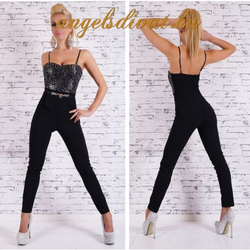 SPAGETTI PÁNTOS FEKETE EZÜST OVERÁL