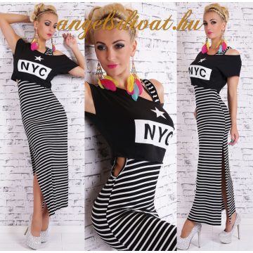 FEKETE CSÍKOS SLICCELT RUHA PÓLÓS FELSŐVEL