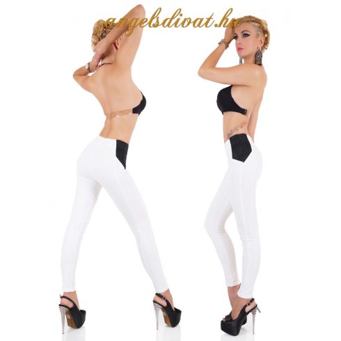 ALAKFORMÁLÓ PASSZOS FEHÉR NŐI FARMERNADRÁG.