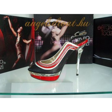 LÁNCOS RED BLACK GOLD NYITOTT CIPŐ