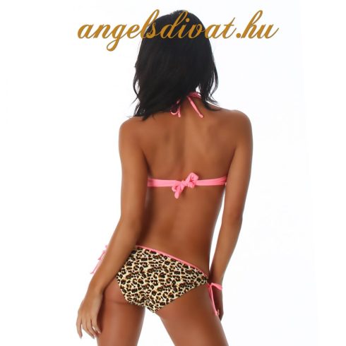 RÓZSASZÍN LEO NYAKLÁNCOS KÉTRÉSZES FÜRDŐRUHA