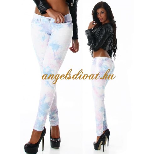 KÉK PINK MÁRVÁNY MINTÁS NŐI HOSSZÚ NADRÁG