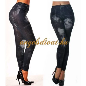 FEKETE SZAGGATOTT MINTÁS LEGGING